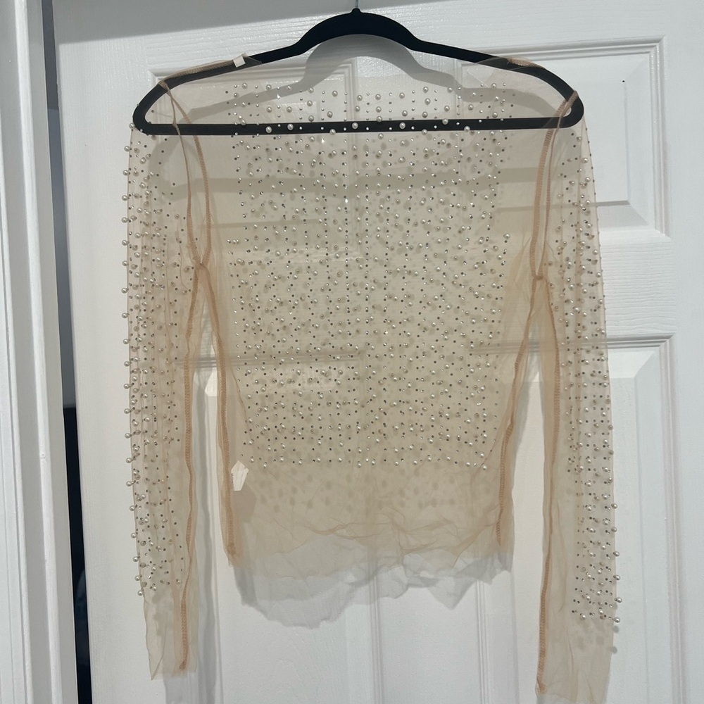 Mess Pearl and rhinestone top